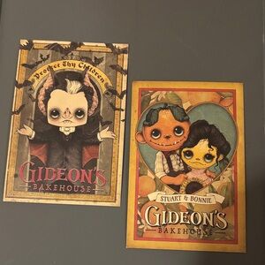 Disney Gideon's Bakehouse Art Postcards/ Menus